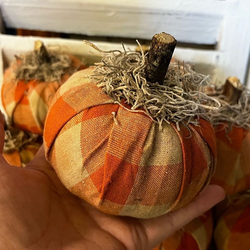 Lot of 10 handmade plaid fabric pumpkins primitive farmhouse decor bowl … - Picture 12 of 12